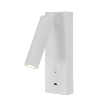 Aplique Lector LED 3W 3000K Blanco TYPE-C Cargador serie TARIFA III Blanco - 6x12.3x18h
