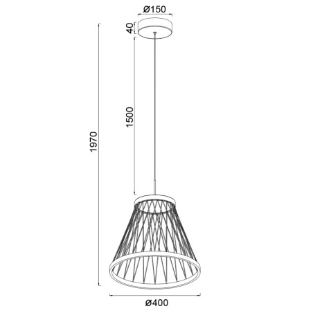 Colgante LED 20W 3000K serie SPIDER Gris - 40x47-197h