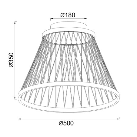 Plafón LED 43W 3000K serie SPIDER Gris - 50x35h