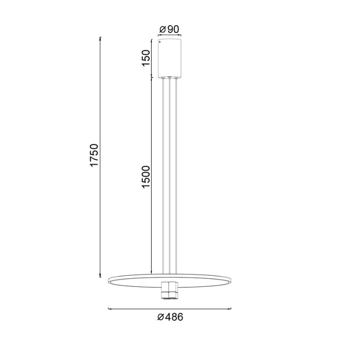 Colgante LED 33W 3000K serie NOMADA Negro/Oro - 48.6x25-175h