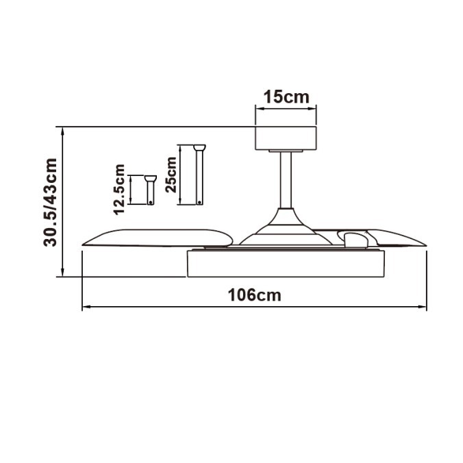 Plafón LED 50W Ventilador 30W serie NISEKO FAN Madera - 106x30.5/43h
