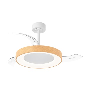 Plafón LED 45W Ventilador 25W serie NISEKO FAN MINI Madera - 91x35.5/48h