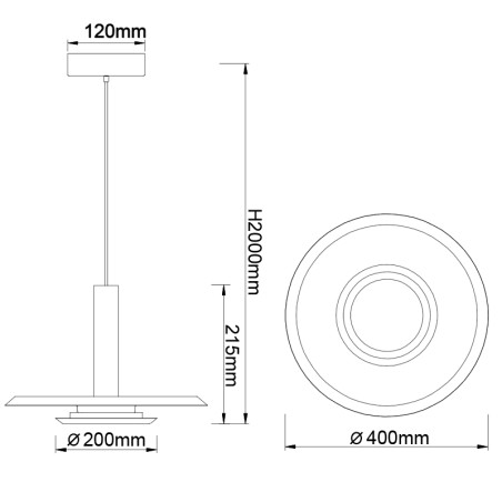 Lámpara LED 18W 3000K serie TINA White/Black - 40x21.5-200h