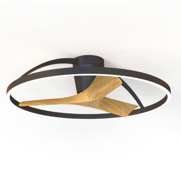 Plafón LED 33W Ventilador 30W serie NEPAL II Negro+Madera - 75x20h