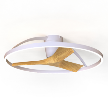 Plafón LED 33W Ventilador 30W serie NEPAL II Blanco+Madera - 75x20h