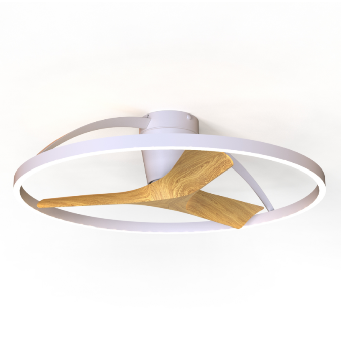 Plafón LED 33W Ventilador 30W serie NEPAL II Blanco+Madera - 75x20h
