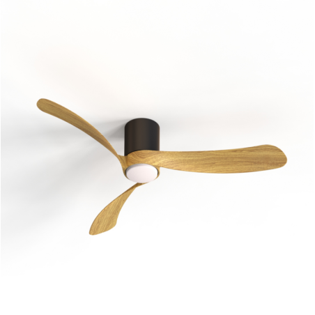 Plafón LED 24W Ventilador 32W serie NEMO L Negro+Madera - 122x25h