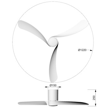 Plafón LED 24W Ventilador 32W serie NEMO L Blanco+Madera - 122x25h 2