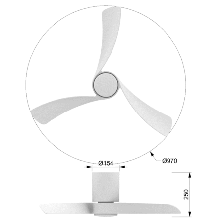 Plafón LED 24W Ventilador 28W serie NEMO M Blanco - 97x25h