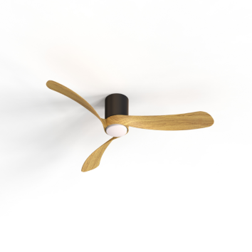 Plafón LED 24W Ventilador 28W serie NEMO M Negro+Madera - 97x25h