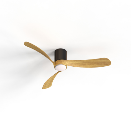 Plafón LED 24W Ventilador 28W serie NEMO M Negro+Madera - 97x25h