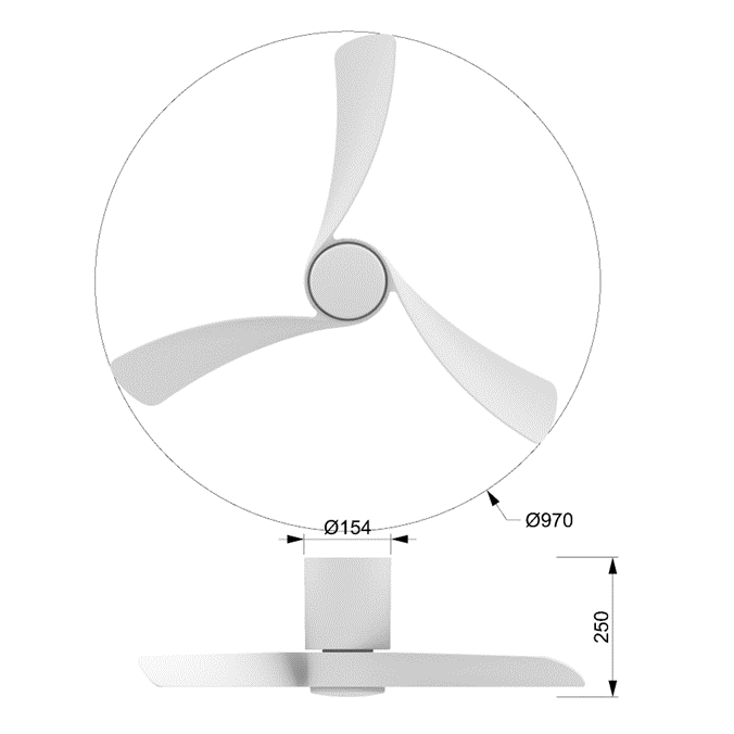 Plafón LED 24W Ventilador 28W serie NEMO M Negro+Madera - 97x25h