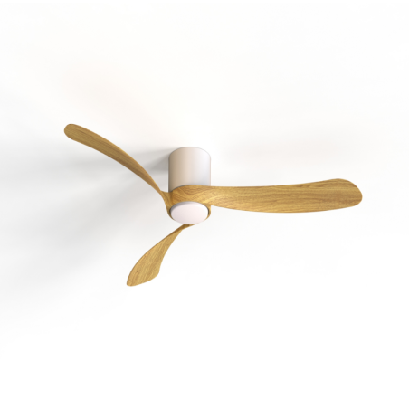 Plafón LED 24W Ventilador 28W serie NEMO M Blanco+Madera - 97x25h