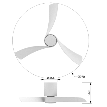Plafón LED 24W Ventilador 28W serie NEMO M Blanco+Madera - 97x25h 2