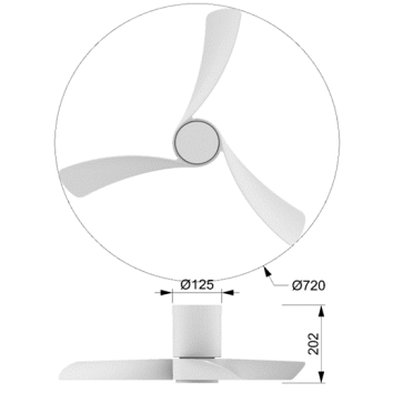 Plafón LED 20W Ventilador 24W serie NEMO MINI Blanco - 72x20h 2