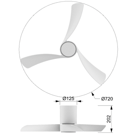 Plafón LED 20W Ventilador 24W serie NEMO MINI Blanco - 72x20h