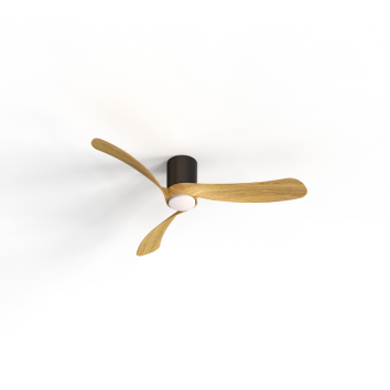 Plafón LED 20W Ventilador 24W serie NEMO MINI Negro+Madera - 72x20h