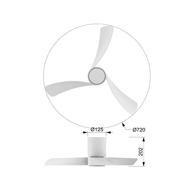 Plafón LED 20W Ventilador 24W serie NEMO MINI Negro+Madera - 72x20h