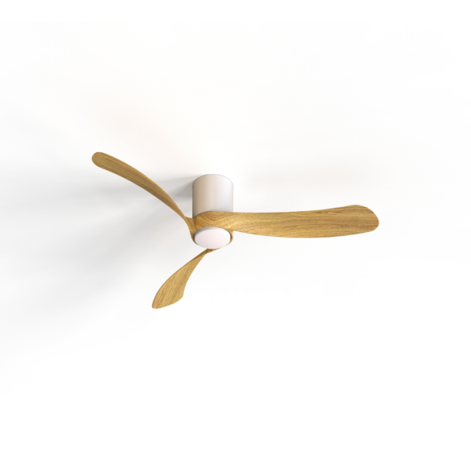 Plafón LED 20W Ventilador 24W serie NEMO MINI Blanco+Madera - 72x20h