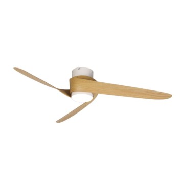 Plafón LED 24W Ventilador 30W serie GROENLAND M Blanco+Madera - 102x21.5h