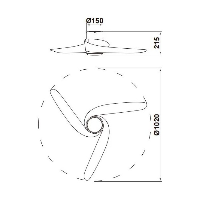 Plafón LED 24W Ventilador 30W serie GROENLAND M Blanco+Madera - 102x21.5h