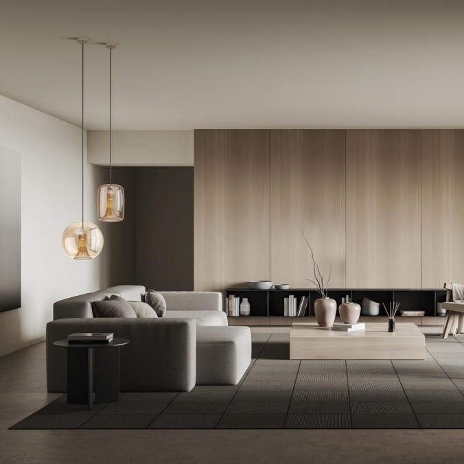 Colgante GU10  Cilindro serie KRISS Negro/Bronce - 24x38-180h