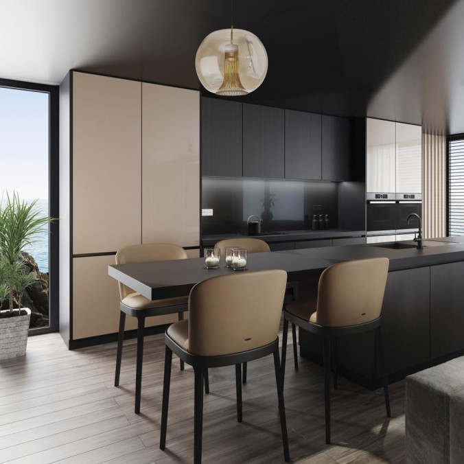 Colgante GU10  Cilindro serie KRISS Negro/Bronce - 40x38-180h