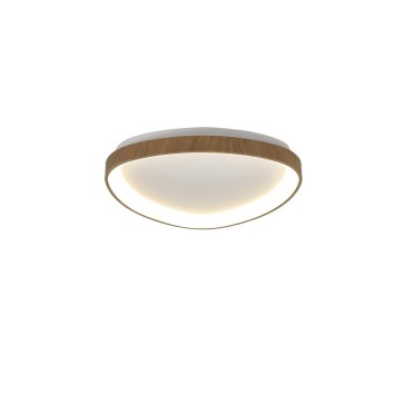Plafón LED Dimable serie NISEKO II PLAFON TRIANGULAR Madera - 42.1x42.1x6.1h