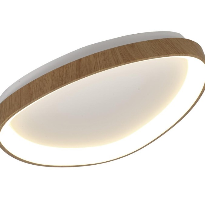 Plafón LED Dimable serie NISEKO II PLAFON TRIANGULAR Madera - 61.1x60.5x6.1h