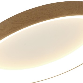 Plafón LED Dimable serie NISEKO II PLAFON REDONDO Madera - 90x9.5h 2