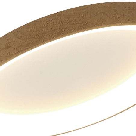 Plafón LED Dimable serie NISEKO II PLAFON REDONDO Madera - 90x9.5h