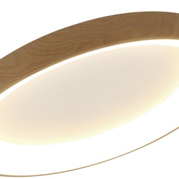 Plafón LED Dimable serie NISEKO II PLAFON REDONDO Madera - 78x9.5h 2