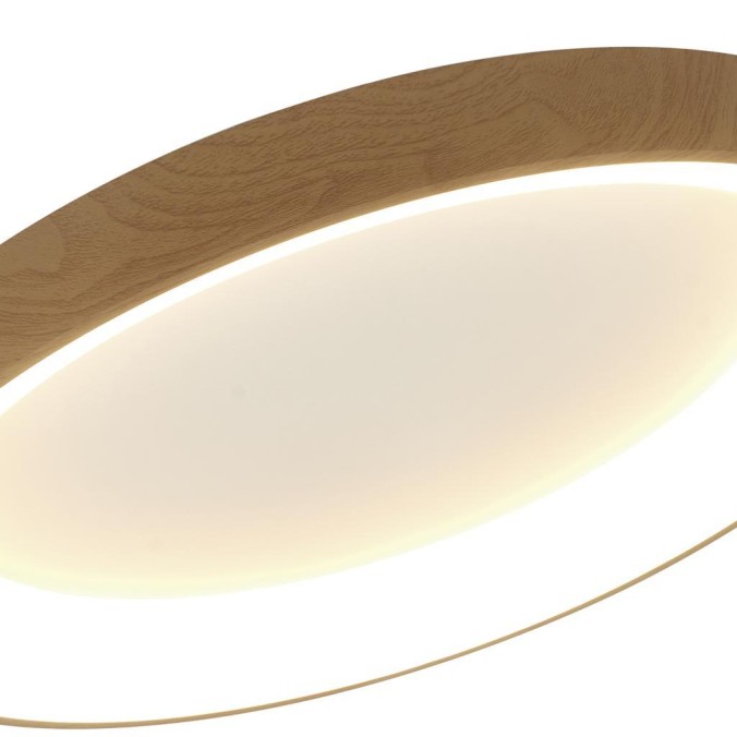 Plafón LED Dimable serie NISEKO II PLAFON REDONDO Madera - 78x9.5h