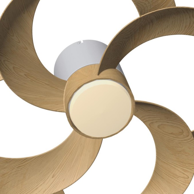 Plafón LED 24W Ventilador 22W serie ROSE Blanco+Madera - 65x21h