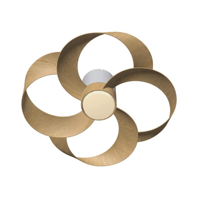 Plafón LED 24W Ventilador 22W serie ROSE Blanco+Madera - 65x21h