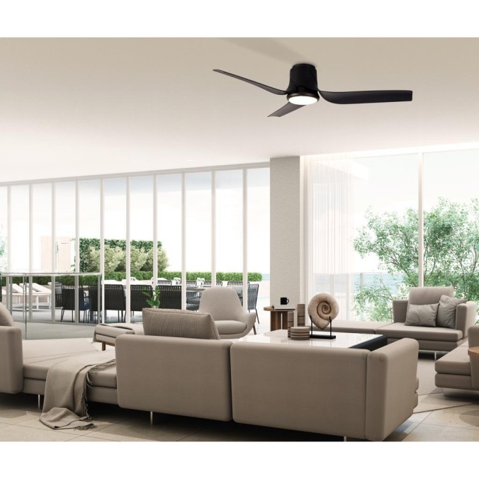 Plafón LED 30W Ventilador 35W serie USHUAIA Negro - 133x28h