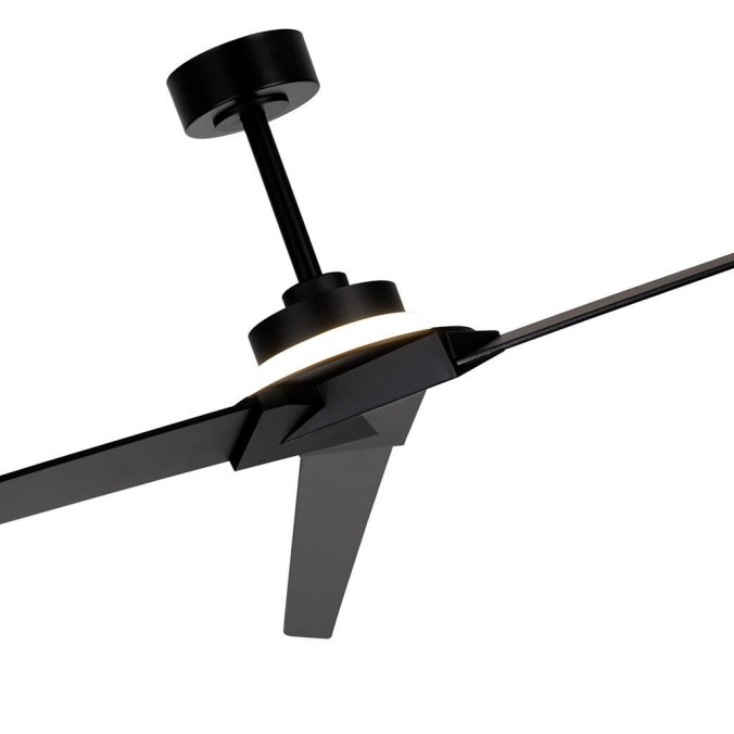 Plafón LED 20W Ventilador 40W serie BRISA Negro+Madera - 177x45.5/70.5h