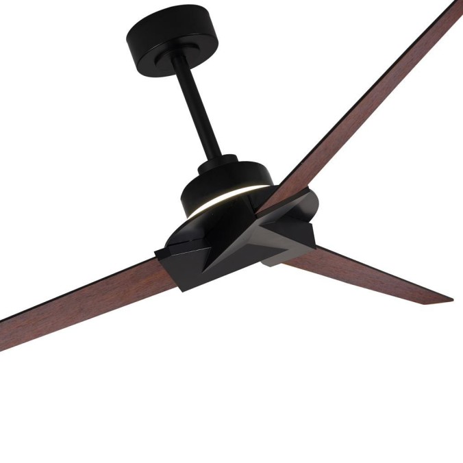 Plafón LED 20W Ventilador 40W serie BRISA MINI Negro+Madera - 151x44.5h