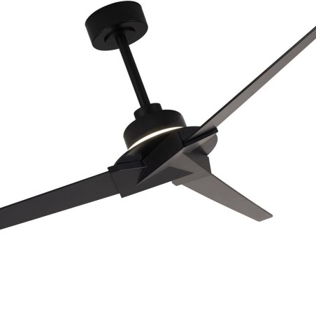 Plafón LED 20W Ventilador 40W serie BRISA MINI Negro+Madera - 151x44.5h