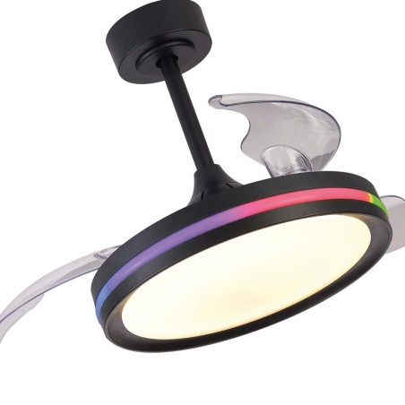 Lámpara LED 40W Ventilador 28W serie NORTH Negro - 43x32.5-45h