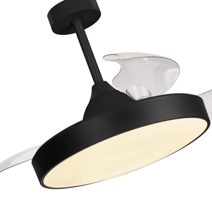 Plafón LED 50W Ventilador 30W serie ALASKA Negro - 50x35.5-48h