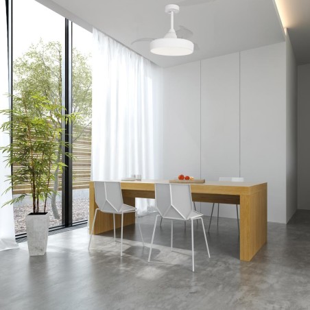 Plafón LED 45W Ventilador 25W serie ALASKA Blanco - 43x35.5-48h