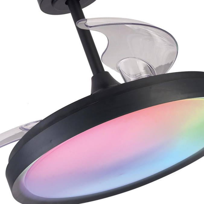 Plafón LED 50W Ventilador 30W serie SIBERIA Negro - 50x32.5-45h