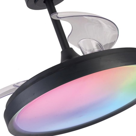 Plafón LED 50W Ventilador 30W serie SIBERIA Negro - 50x32.5-45h