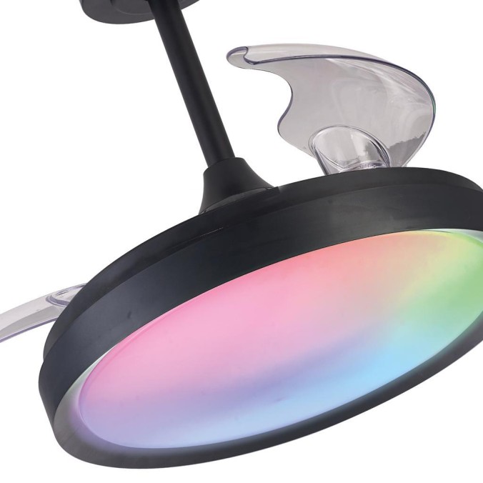 Plafón LED 40W Ventilador 28W serie SIBERIA Negro - 43x32.5-45h