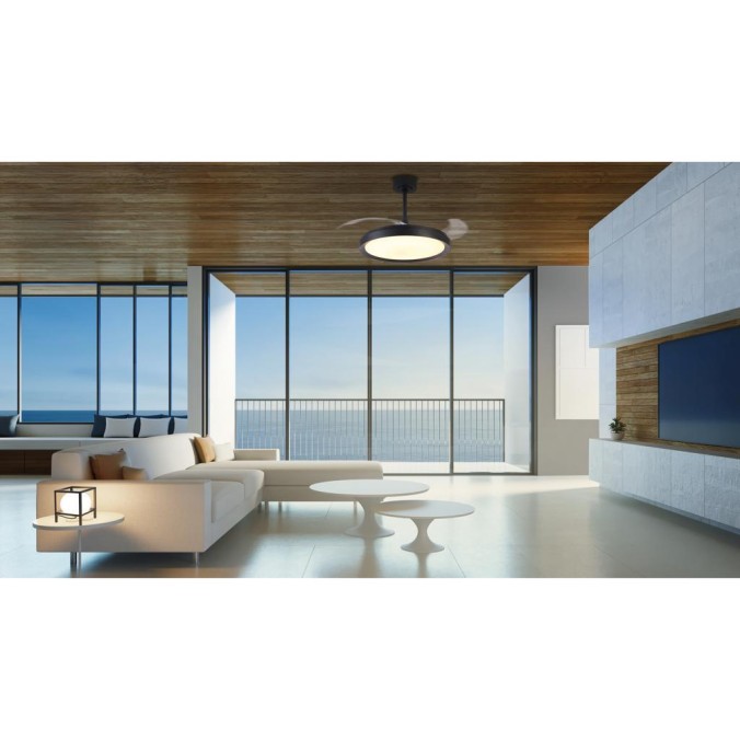 Plafón LED 50W Ventilador 28W serie MISTRAL Negro - 50x32.5-45h