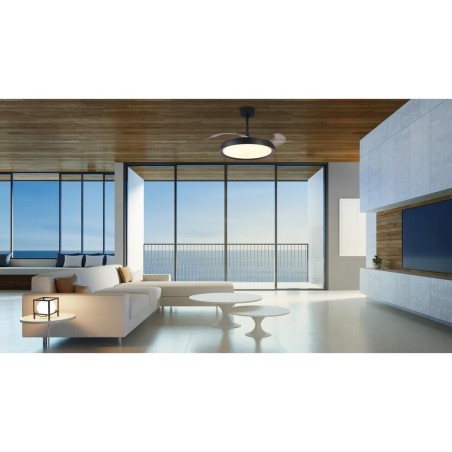 Plafón LED 50W Ventilador 28W serie MISTRAL Negro - 50x32.5-45h