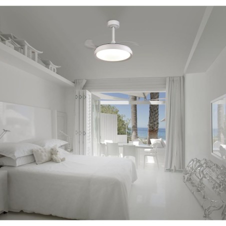 Plafón LED 40W Ventilador 25W serie MISTRAL MINI Blanco - 43x32.5-45h