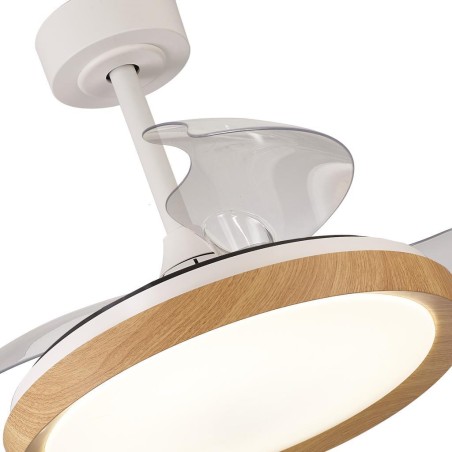 Plafón LED 40W Ventilador 25W serie MISTRAL MINI Madera - 43x32.5-45h