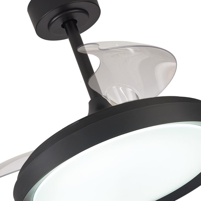 Plafón LED 40W Ventilador 25W serie MISTRAL MINI Negro - 43x32.5-45h